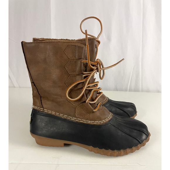 Esprit Willow Duck Boots Sz 6 Women's Brown Black Ankle - Picture 8 of 15